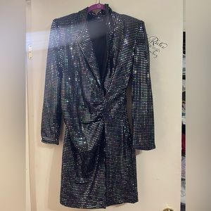 Charcoal iridescent blazer dress